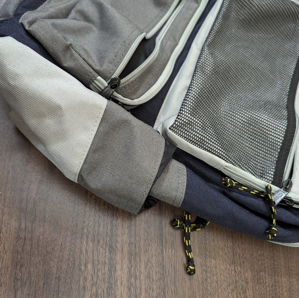 OP Backpack Book Bag , Grey / Navy Blue - Picture 4 of 12